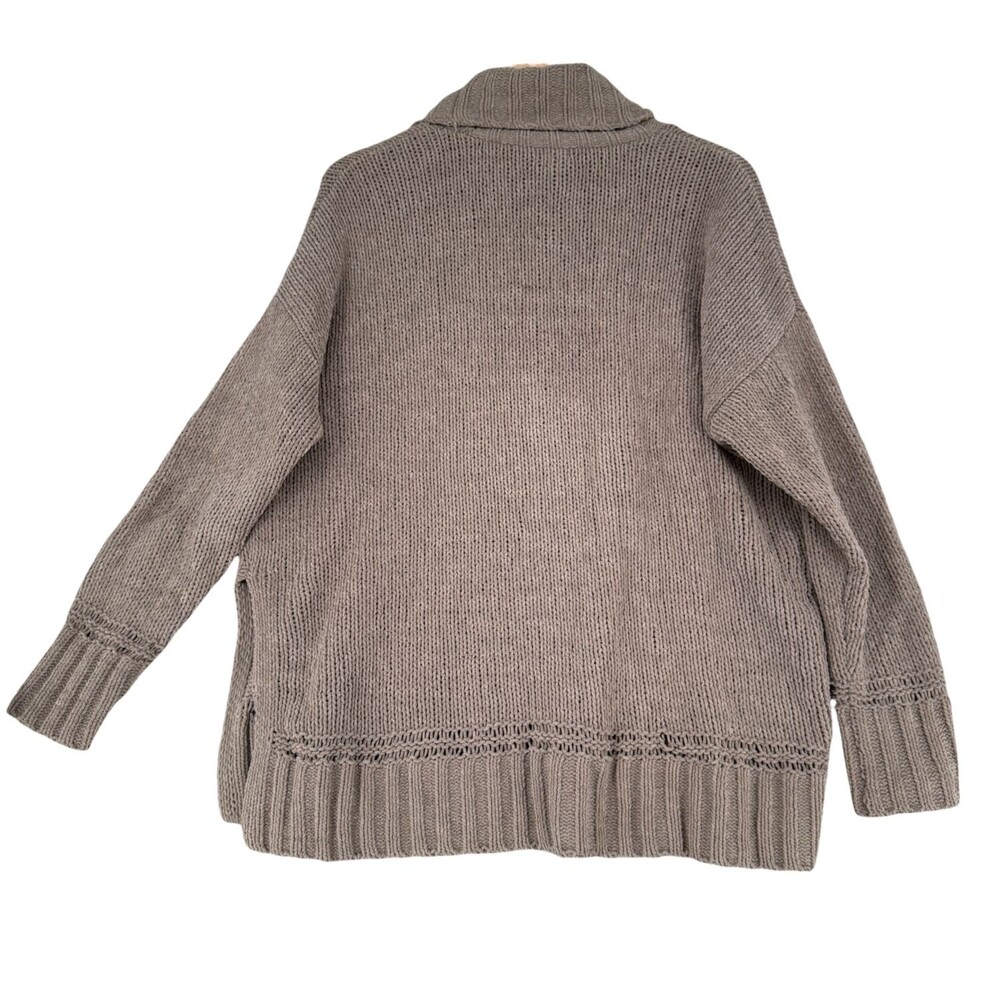 Aerie Oversized Turtleneck Sweater XS Taupe Chenille Knit Cozy Soft Slouchy Boho - Picture 7 of 12